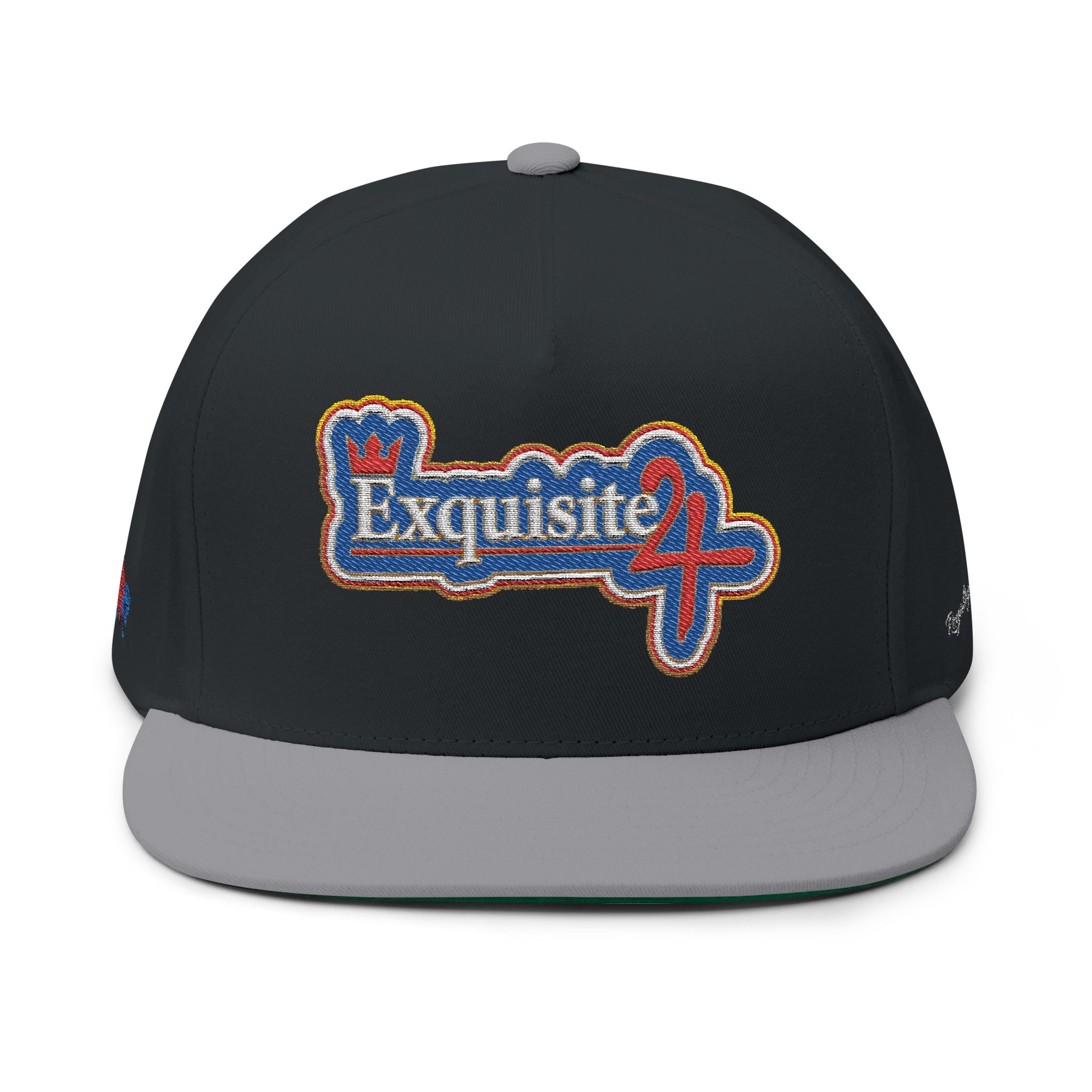 Exquisite 24 Embroidered Flat Bill Cap — Vintage Sports Logo Snapback