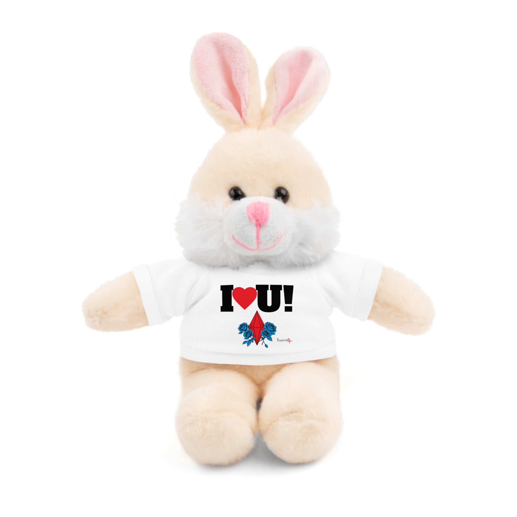 Plush Bear with Branded Tee – Red Diamond and Blue Roses Teddy