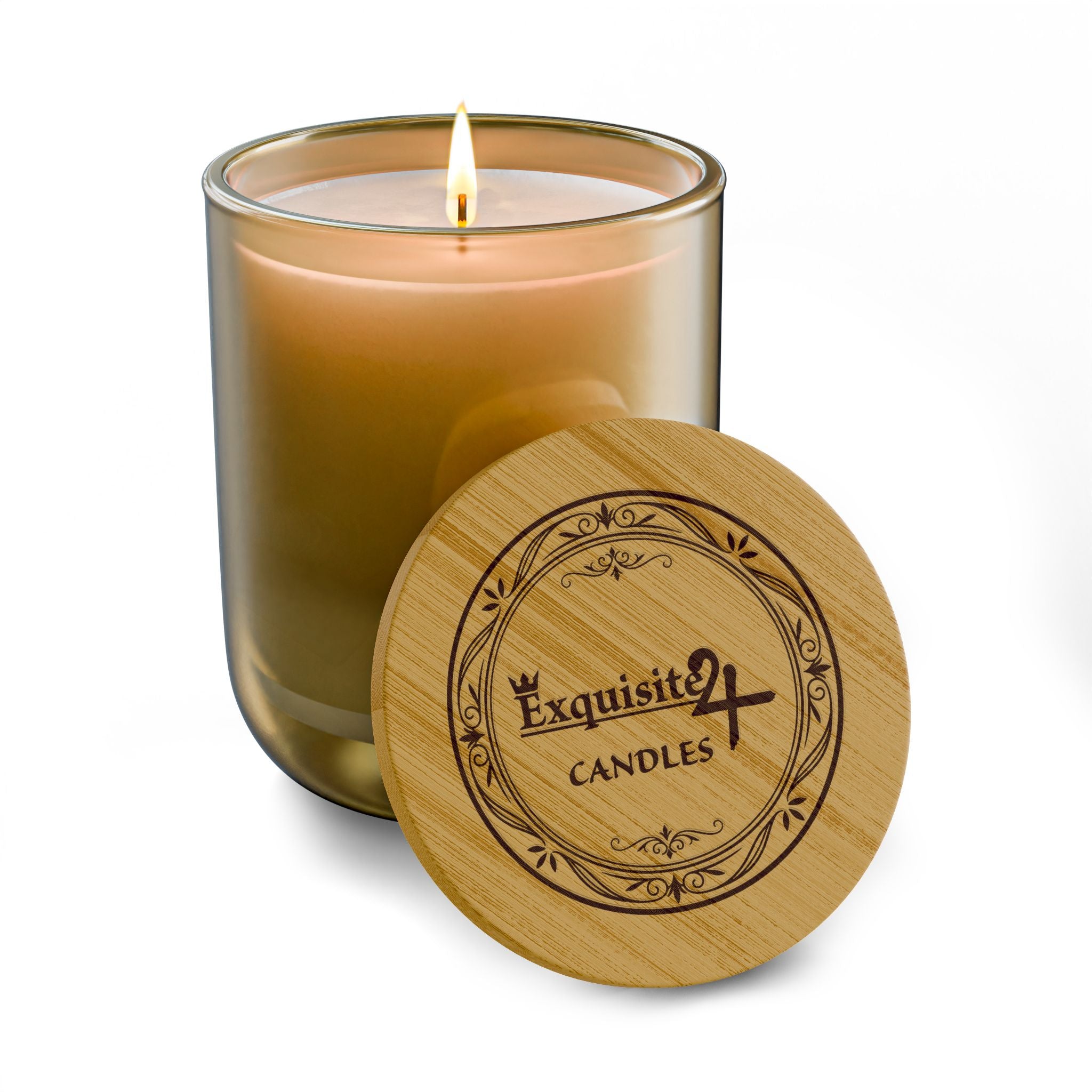 14oz Engraved Scented Soy Candle — Premium Bamboo Lid, Luxury Home Fragrance