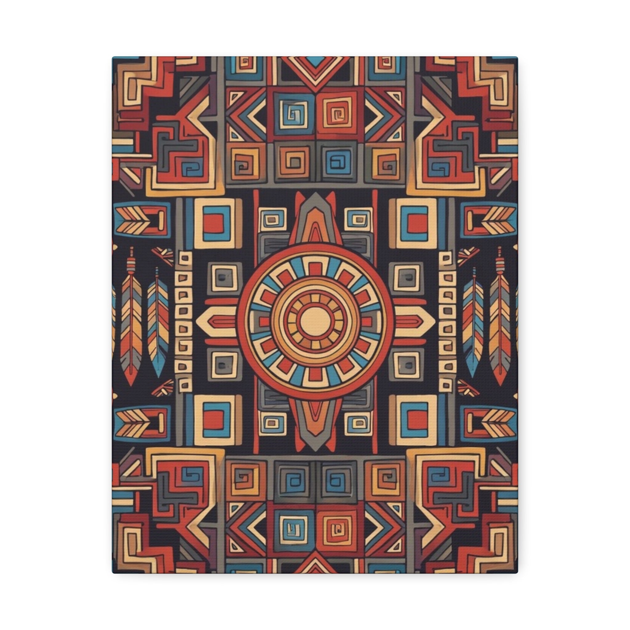 Southwestern Geometric Canvas Art — Tribal Mandala Wall Decor