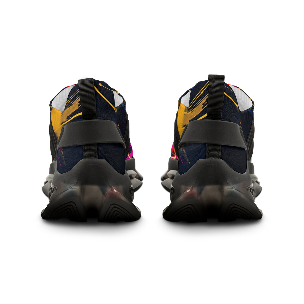 Men's Mesh Sneakers — Neon Abstract Galaxy Athletic Shoes