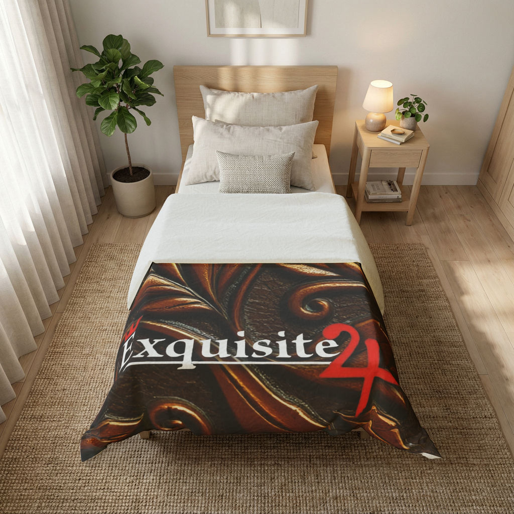 Exquisite 24 Brown Embossed Leaf Cotton Duvet Cover