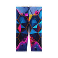 Capri Leggings — Neon Geometric Splash Print