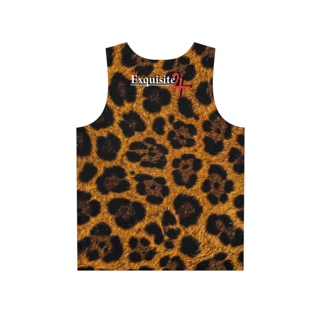 Leopard Print Men's Tank Top — Exquisite 24 All-Over Print Muscle Tank