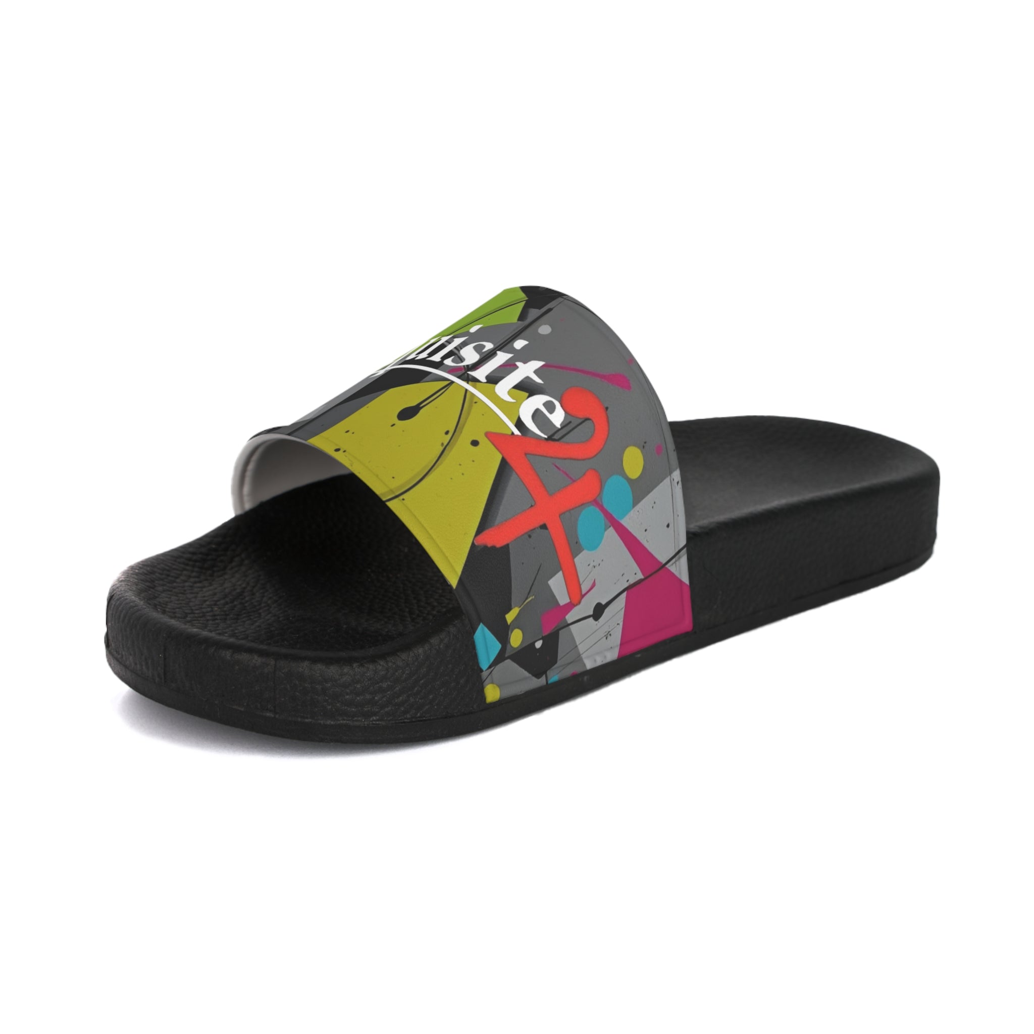Graffiti-Print Men's Slide Sandals — Urban Street Style Pool Slides