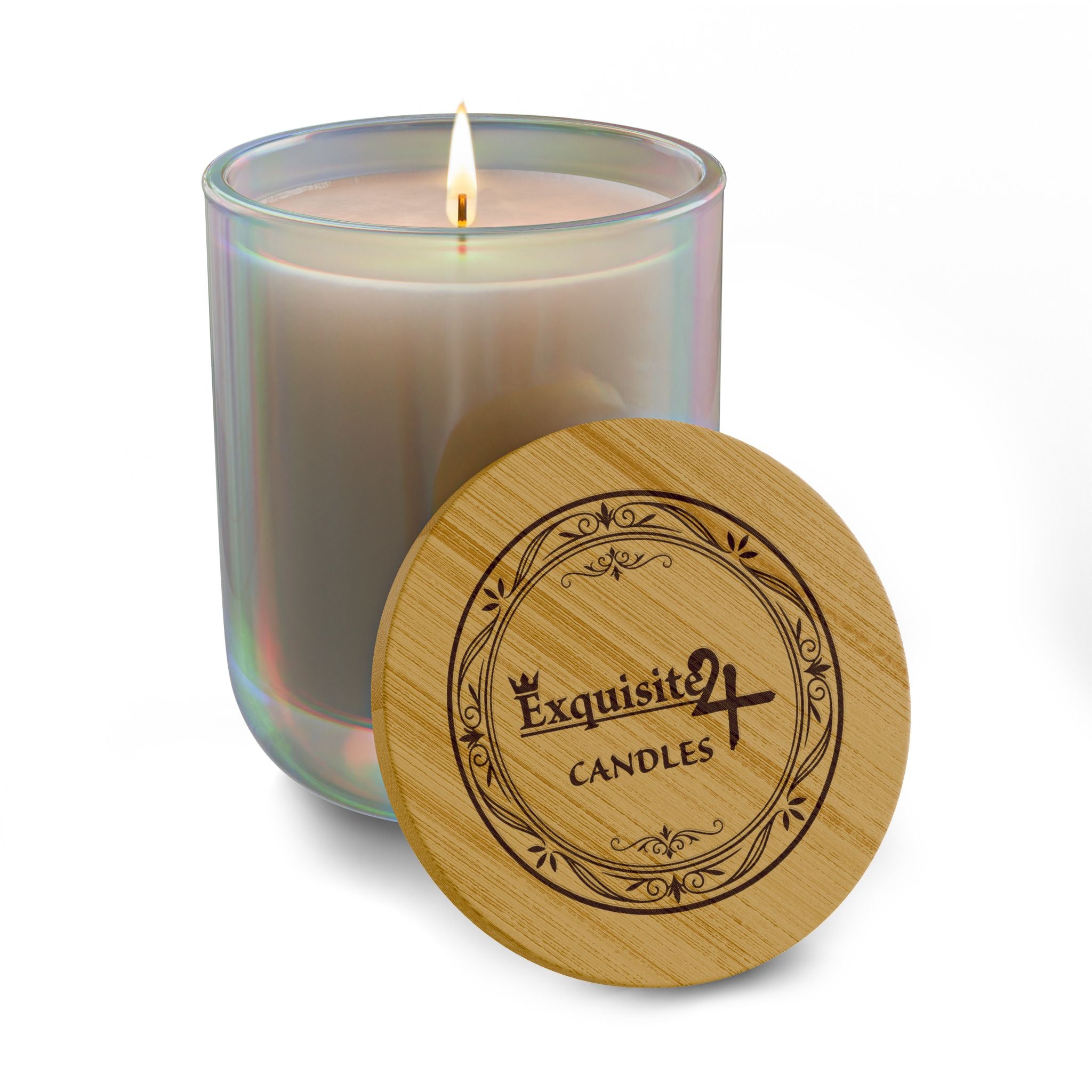 14oz Engraved Scented Soy Candle — Premium Bamboo Lid, Luxury Home Fragrance