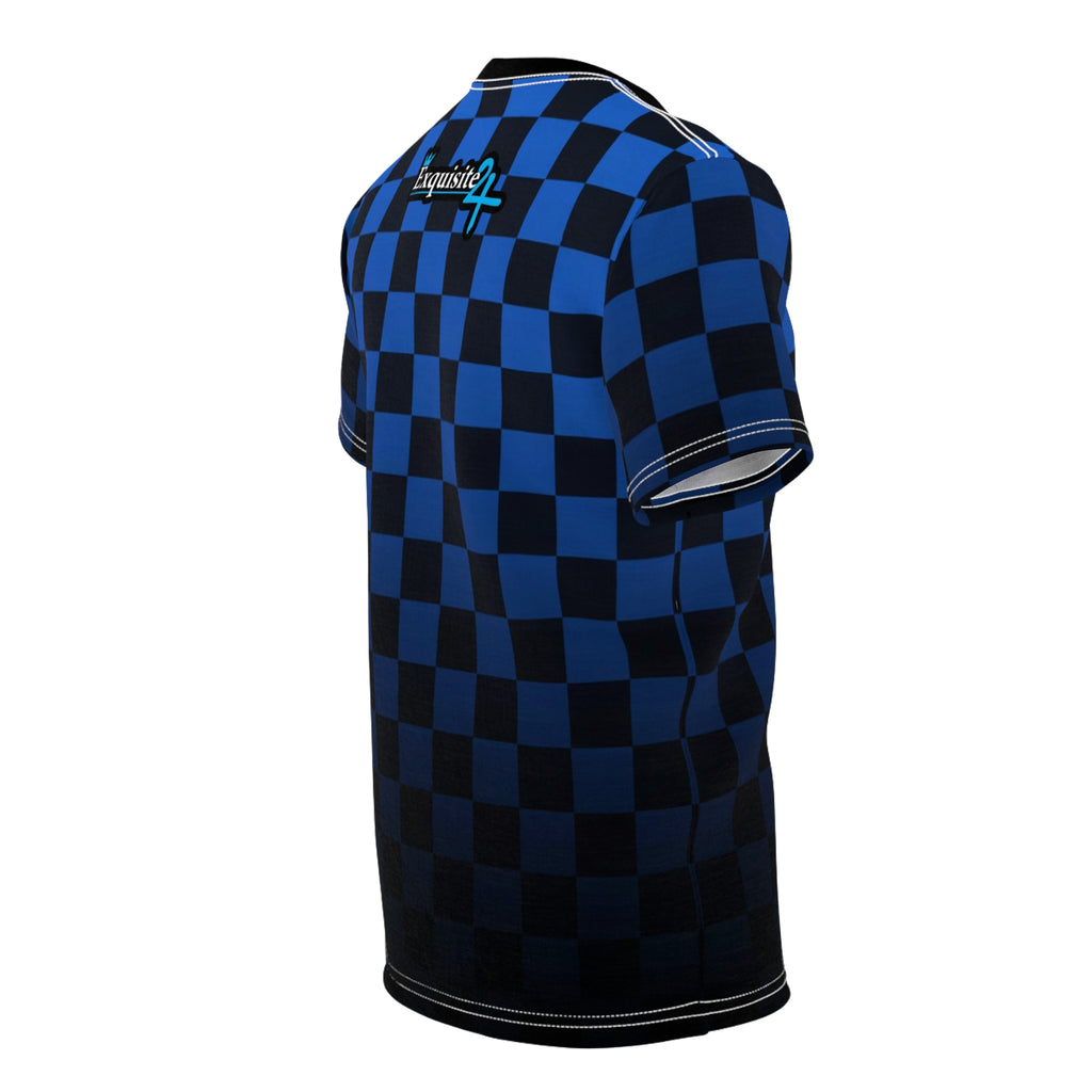 Blue Checkered 'Exquisite 24' Graphic Tee