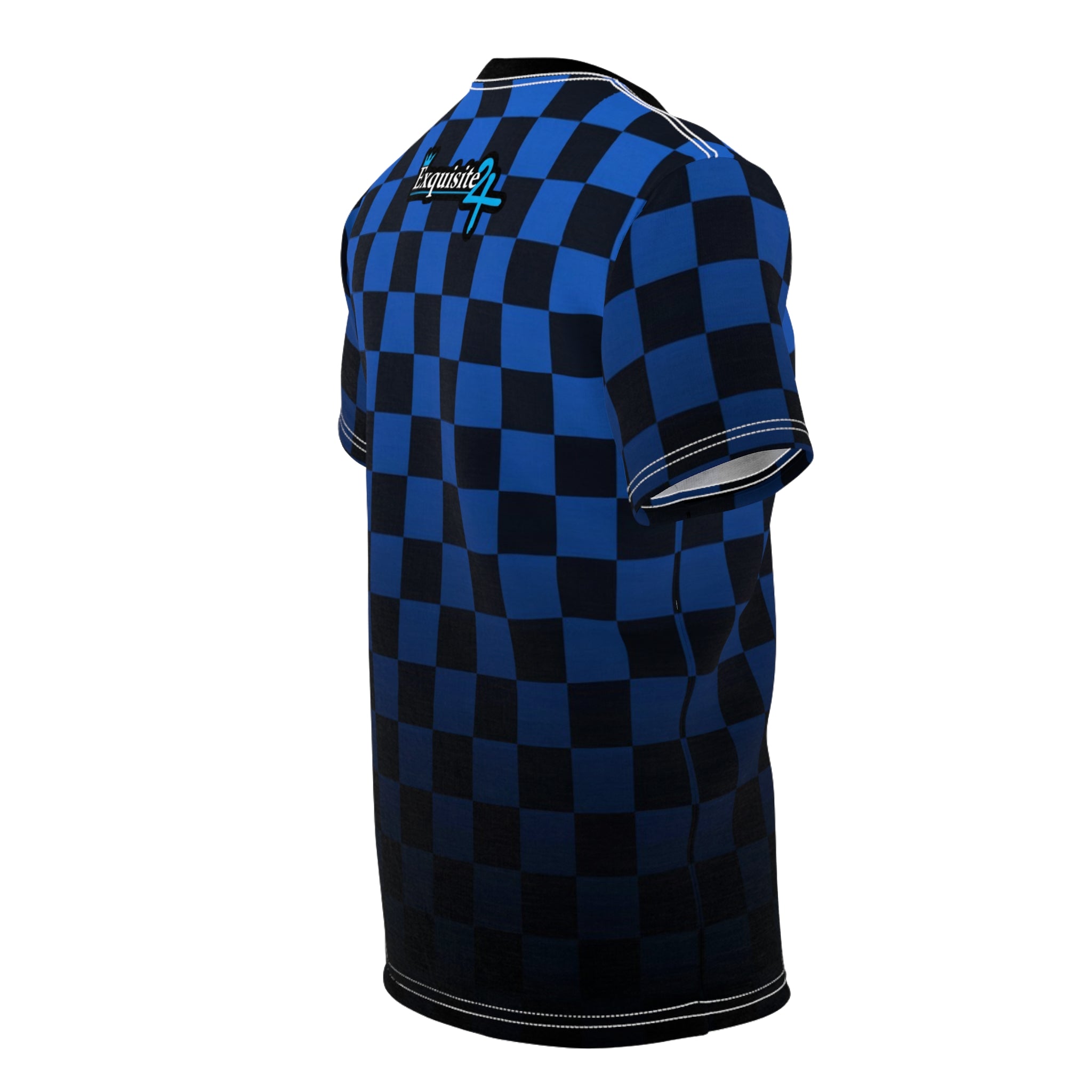 Blue Checkered 'Exquisite 24' Graphic Tee