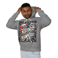 Laugh Now Cry Later Skull Hoodie — Vintage Rose Graphic