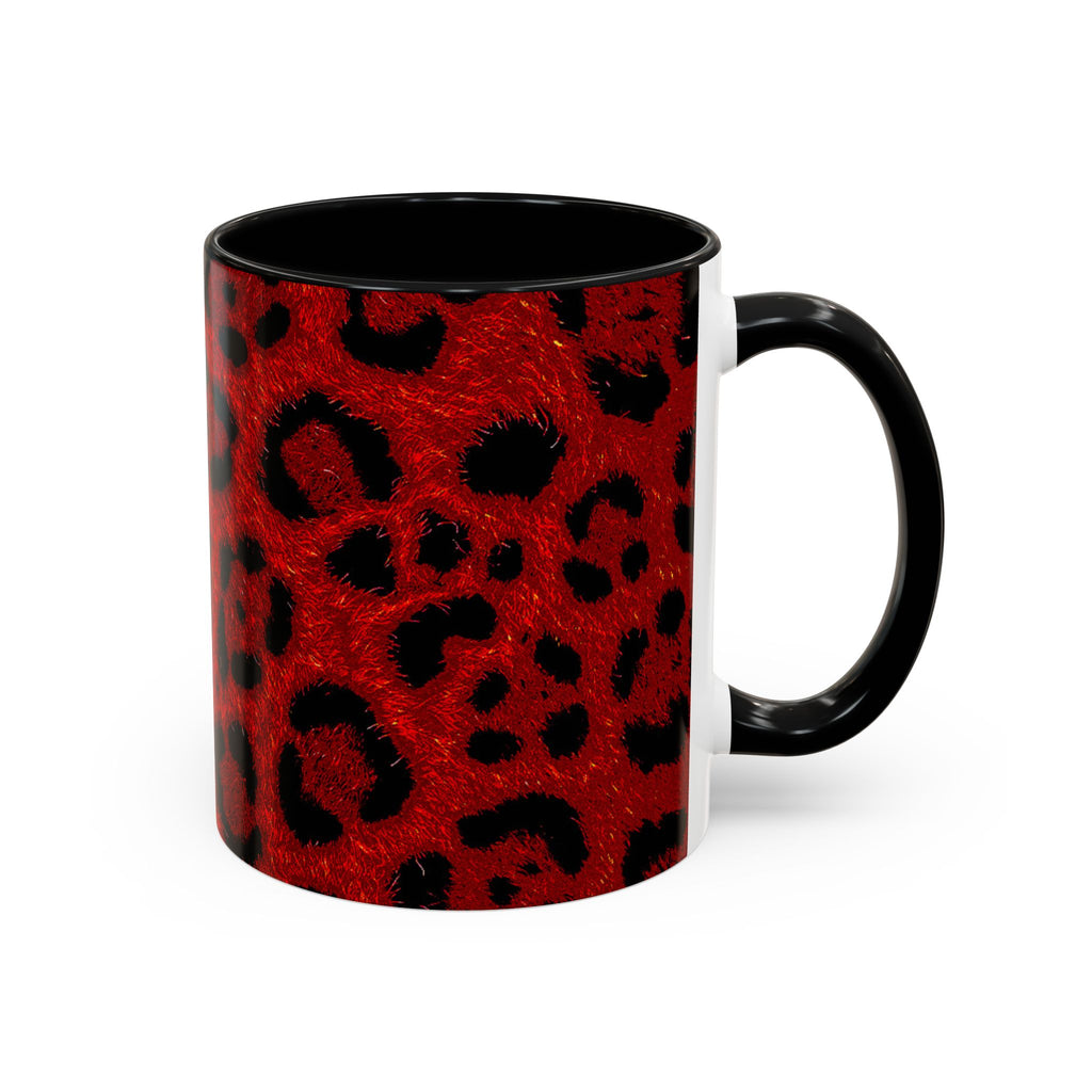 Red Leopard Print Accent Coffee Mug (11/15oz)