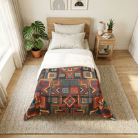 Boho Geometric Cotton Comforter – Tribal Sun Medallion Bedding