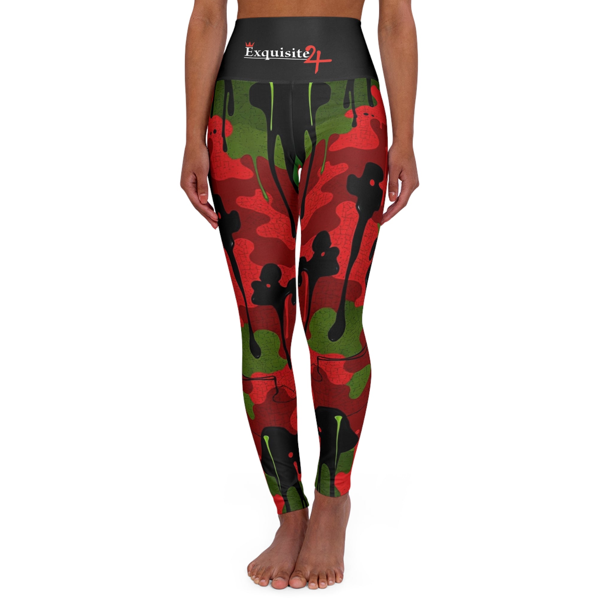 Red Camo High-Waisted Workout Leggings
