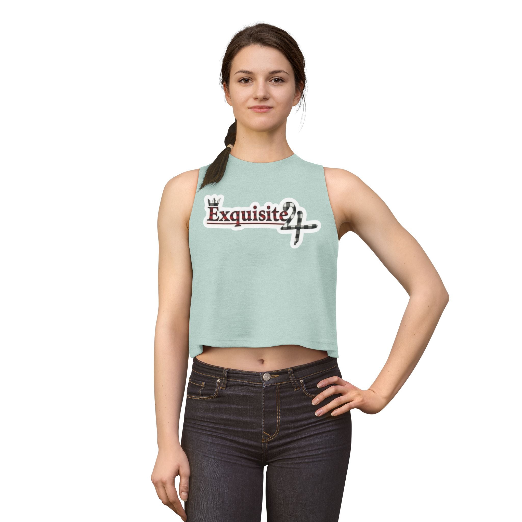 Exquisite 24 Crown Crop Top — Feminine Graphic Muscle Tank