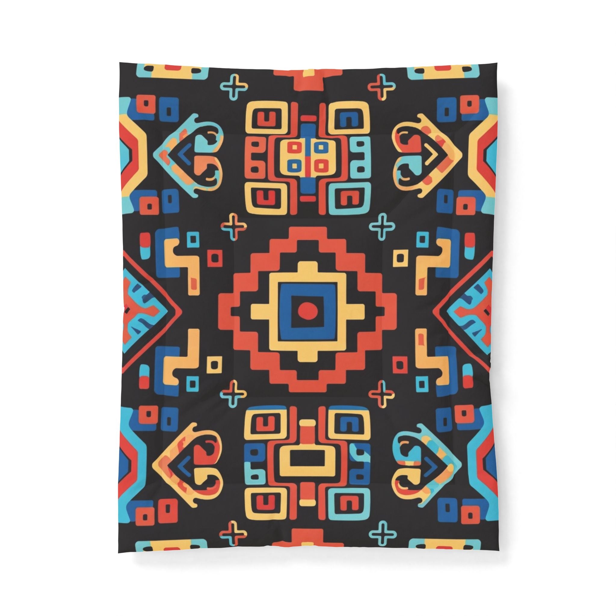 Bohemian Aztec Cotton Comforter – Colorful Geometric Quilt for Bedroom