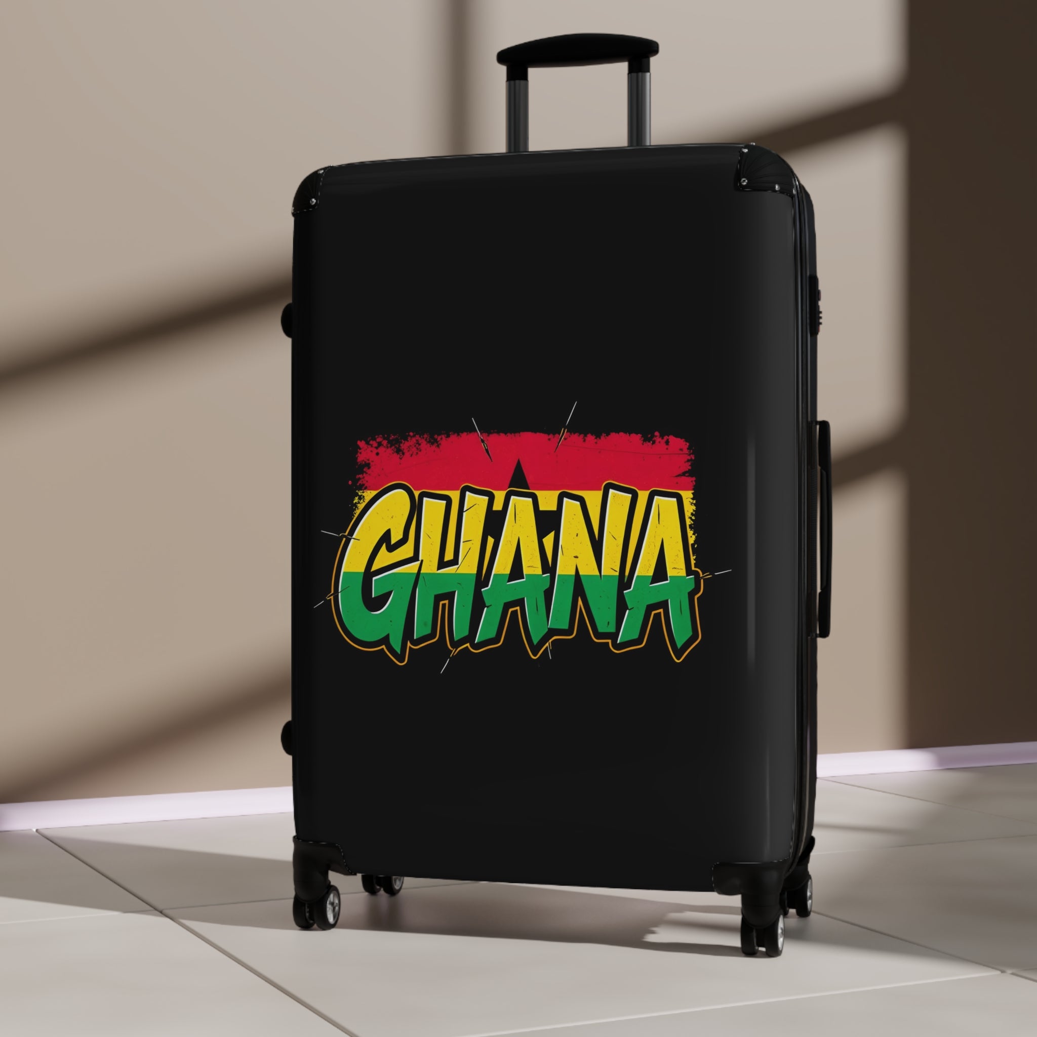Ghana Flag Carry-On Suitcase – Rasta Colors Travel Luggage