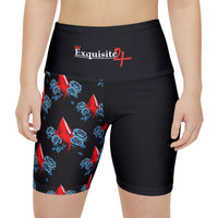 Red Jewel Blue Rose Women's Workout Shorts