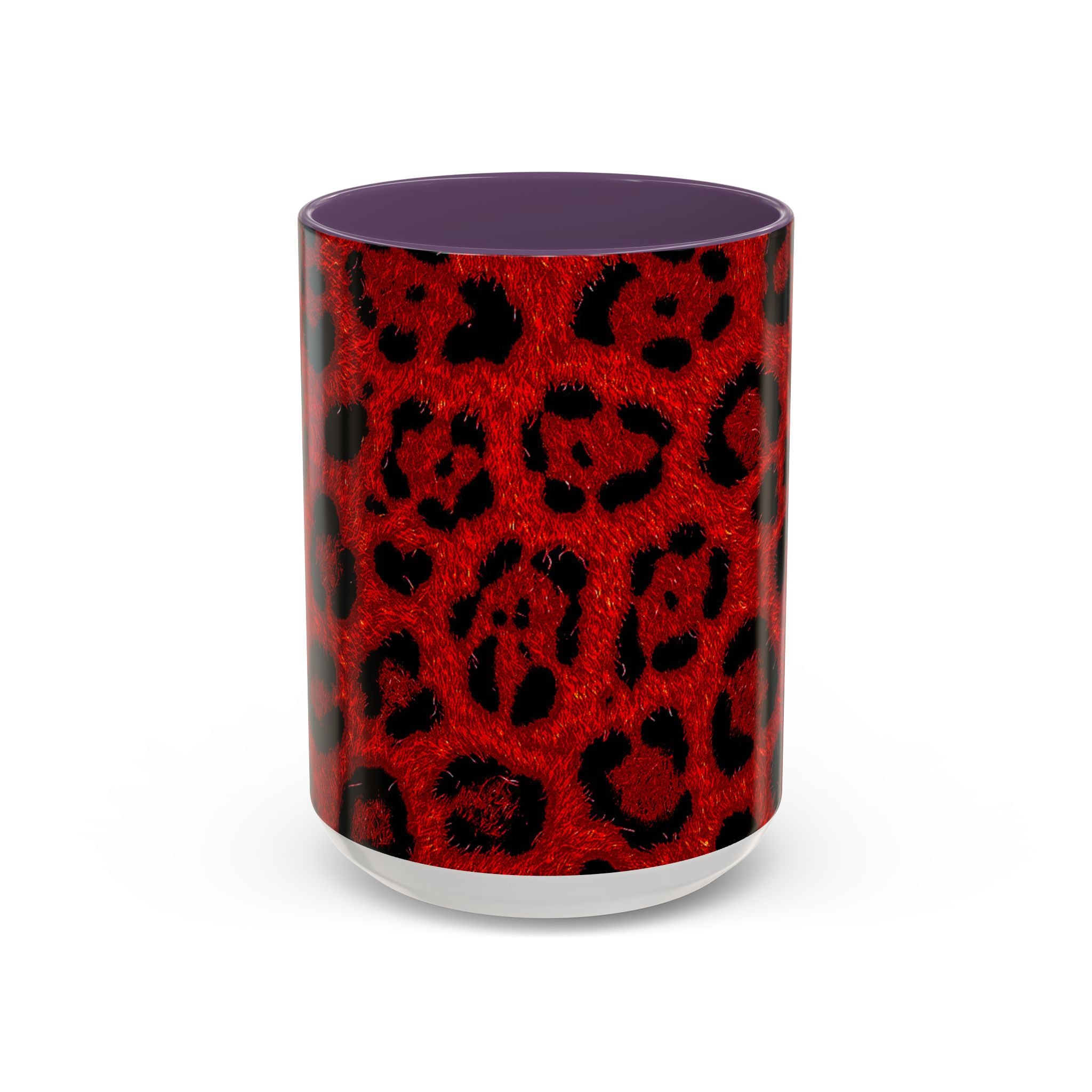 Red Leopard Print Accent Coffee Mug (11/15oz)