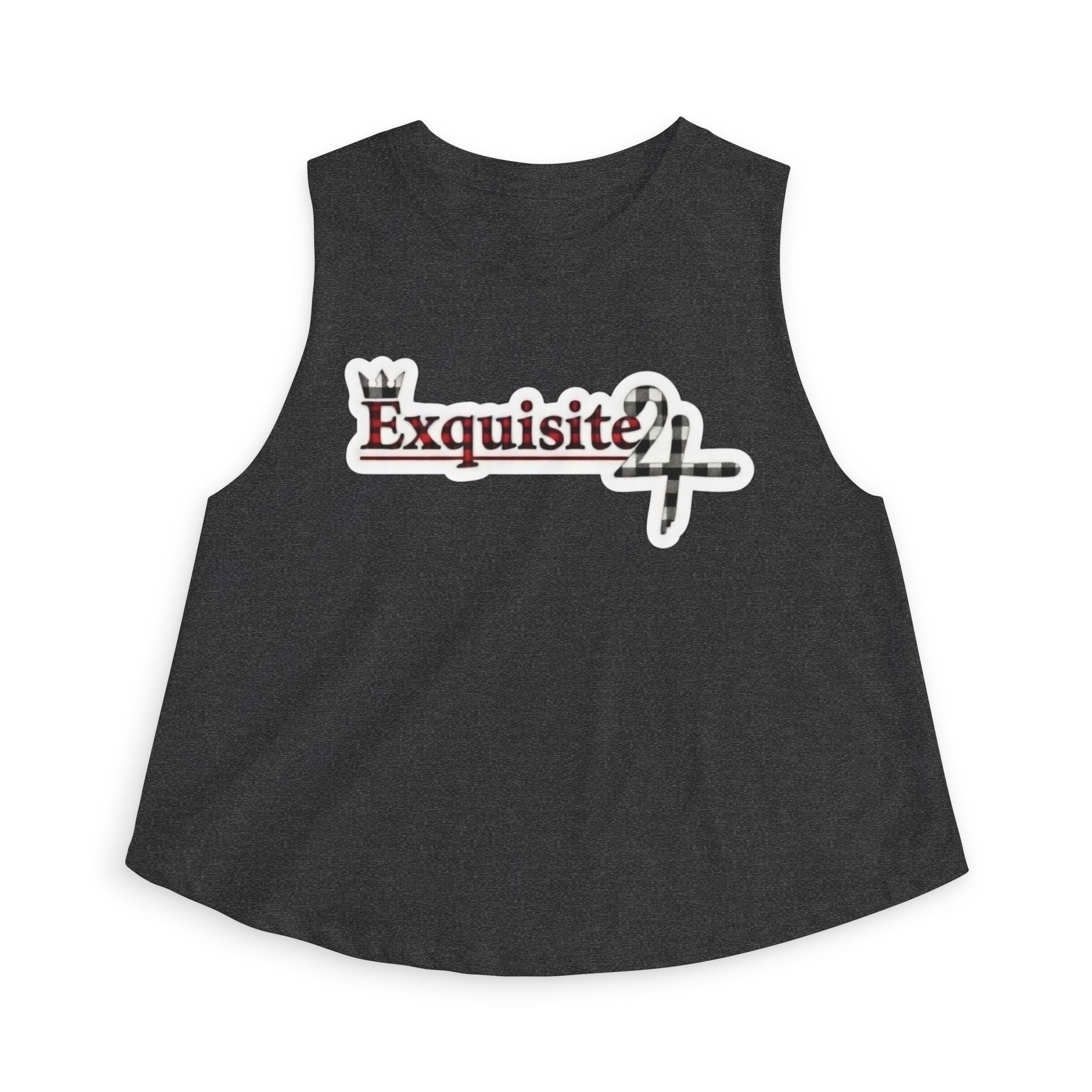 Exquisite 24 Crown Crop Top — Feminine Graphic Muscle Tank