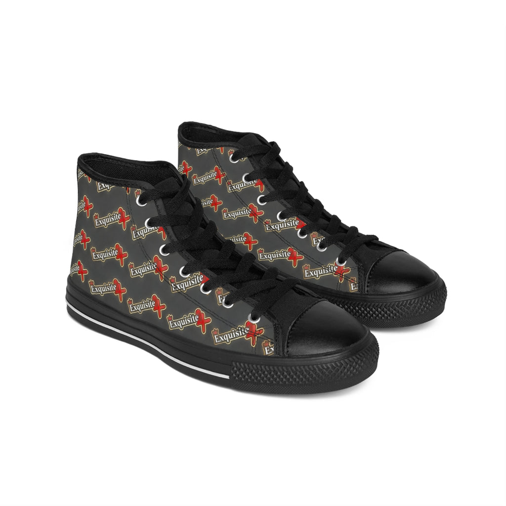 High-Top Sneakers — Retro Logo Pattern Men’s Classic Sneakers
