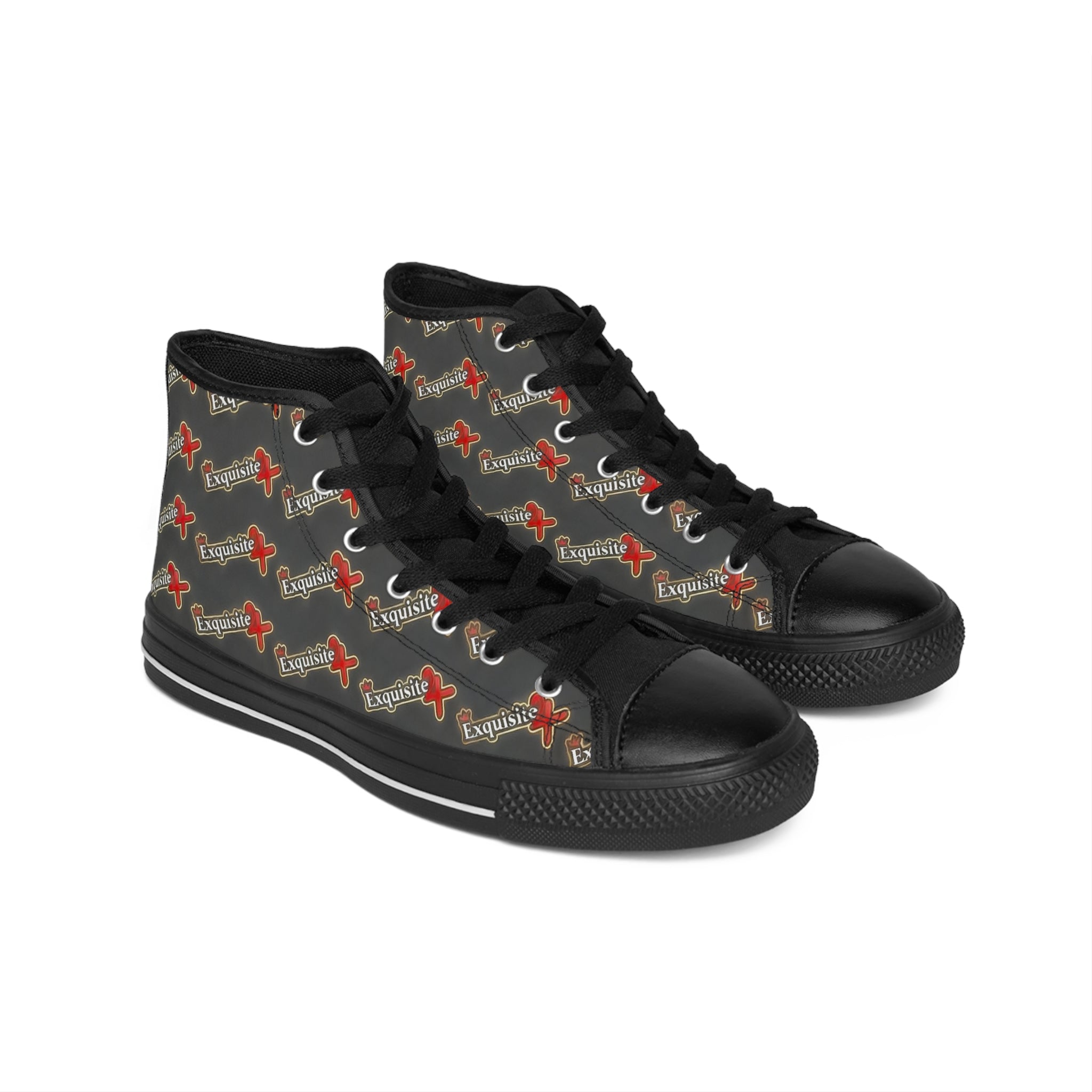 High-Top Sneakers — Retro Logo Pattern Men’s Classic Sneakers
