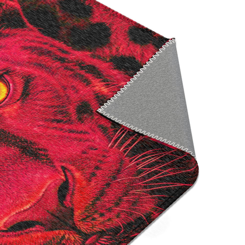 Red Leopard Area Rug – Bold Neon Leopard Accent Rug