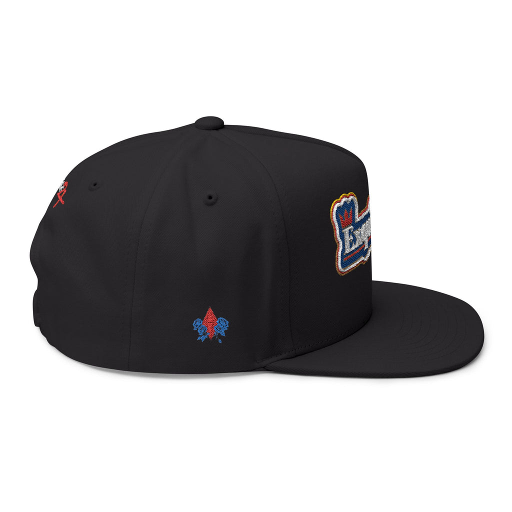Exquisite 24 Embroidered Flat Bill Cap — Vintage Sports Logo Snapback
